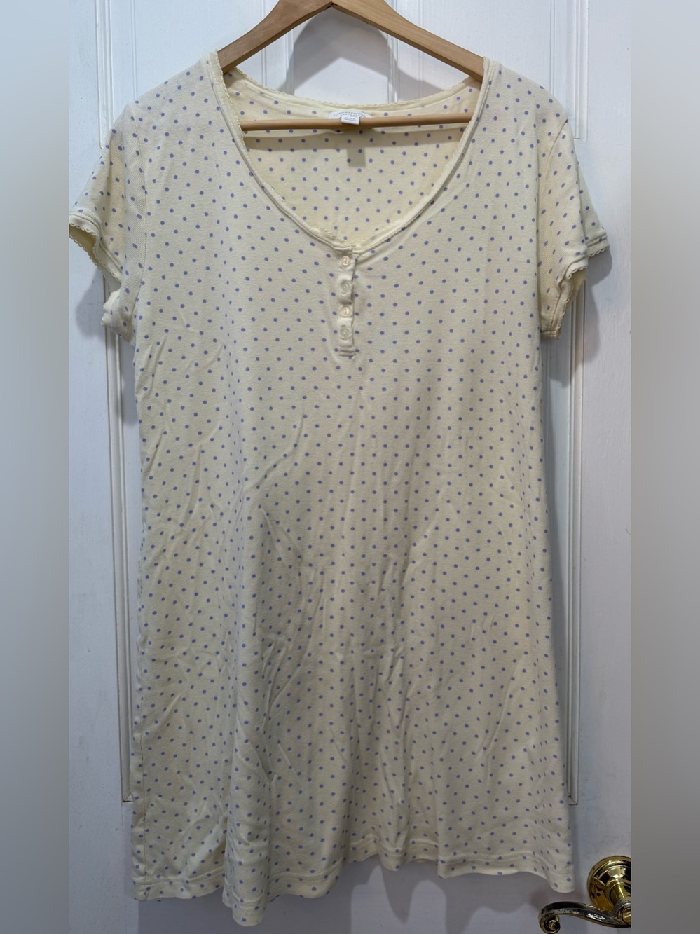 Charter Club Intimates Light Yellow with Purple Dots Nightgown